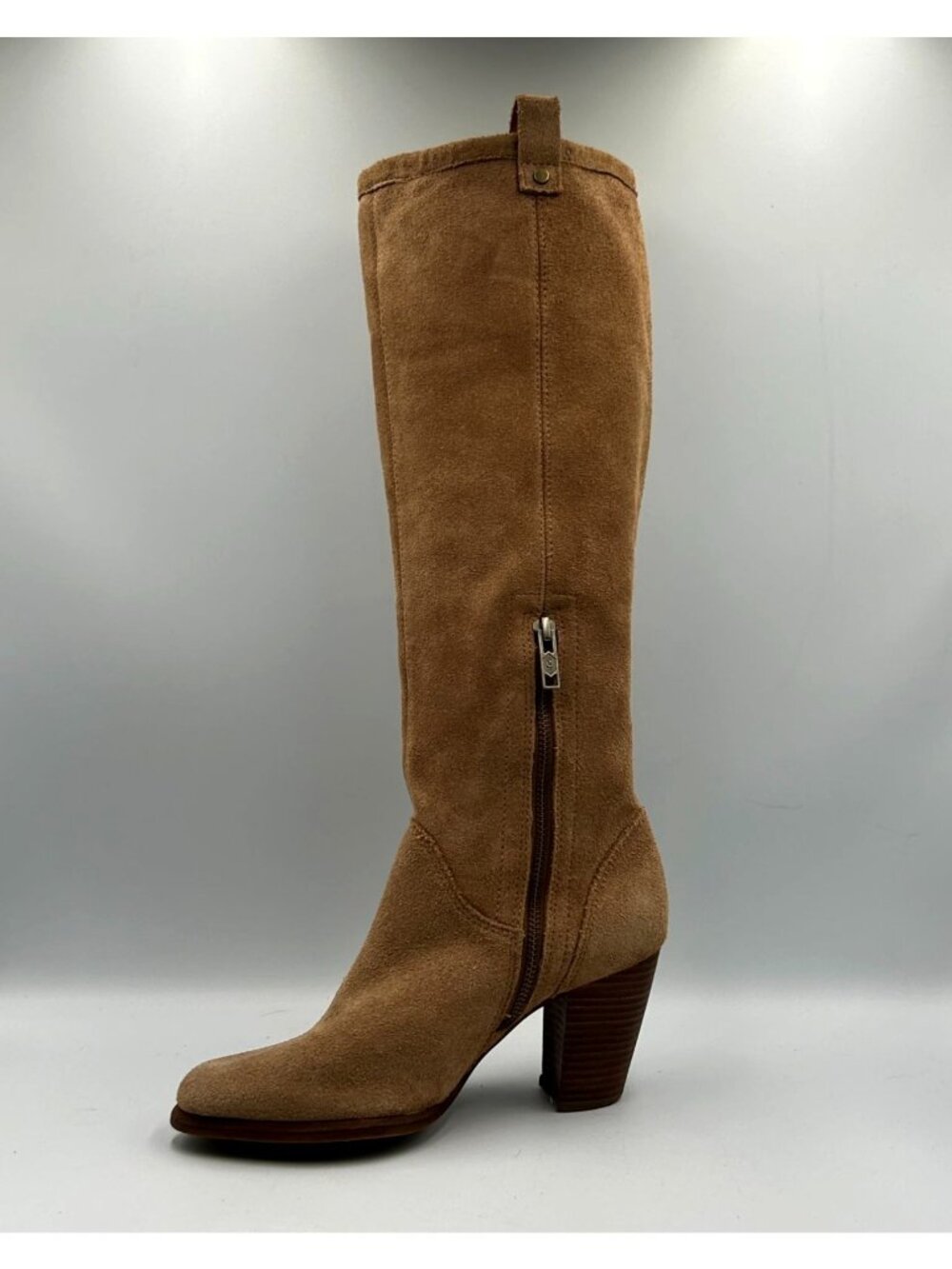 UGG Women's Tan Suede Leather Ava Tall Water Resistant Heeled Boot Size 7 3323 - Picture 13 of 16